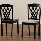 Baxton Studio Delilah Modern and Contemporary Grey Fabric Upholstered and Dark Brown Finished Wood 2-Piece Dining Chair Set