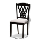 Baxton Studio Delilah Modern and Contemporary Grey Fabric Upholstered and Dark Brown Finished Wood 2-Piece Dining Chair Set