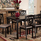 Baxton Studio Salem Modern and Contemporary Sand Fabric Upholstered and Dark Brown Finished Wood 7-Piece Dining Set