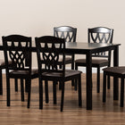Baxton Studio Salem Modern and Contemporary Sand Fabric Upholstered and Dark Brown Finished Wood 7-Piece Dining Set