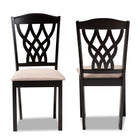 Baxton Studio Delilah Modern and Contemporary Sand Fabric Upholstered and Dark Brown Finished Wood 2-Piece Dining Chair Set