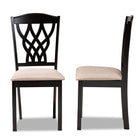 Baxton Studio Delilah Modern and Contemporary Sand Fabric Upholstered and Dark Brown Finished Wood 2-Piece Dining Chair Set