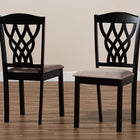 Baxton Studio Delilah Modern and Contemporary Sand Fabric Upholstered and Dark Brown Finished Wood 2-Piece Dining Chair Set
