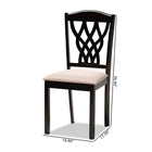 Baxton Studio Delilah Modern and Contemporary Sand Fabric Upholstered and Dark Brown Finished Wood 2-Piece Dining Chair Set