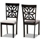 Baxton Studio Samwell Modern and Contemporary Grey Fabric Upholstered and Dark Brown Finished Wood 2-Piece Dining Chair Set