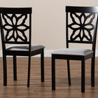 Baxton Studio Samwell Modern and Contemporary Grey Fabric Upholstered and Dark Brown Finished Wood 2-Piece Dining Chair Set