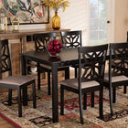 Baxton Studio Dallas Modern and Contemporary Sand Fabric Upholstered and Dark Brown Finished Wood 7-Piece Dining Set