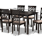 Baxton Studio Dallas Modern and Contemporary Sand Fabric Upholstered and Dark Brown Finished Wood 7-Piece Dining Set