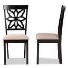 Baxton Studio Samwell Modern and Contemporary Sand Fabric Upholstered and Dark Brown Finished Wood 2-Piece Dining Chair Set