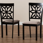Baxton Studio Samwell Modern and Contemporary Sand Fabric Upholstered and Dark Brown Finished Wood 2-Piece Dining Chair Set