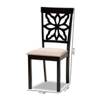 Baxton Studio Samwell Modern and Contemporary Sand Fabric Upholstered and Dark Brown Finished Wood 2-Piece Dining Chair Set