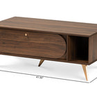 Baxton Studio Edel Mid-Century Modern Walnut Brown and Gold Finished Wood Coffee Table