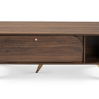 Baxton Studio Edel Mid-Century Modern Walnut Brown and Gold Finished Wood Coffee Table