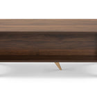 Baxton Studio Edel Mid-Century Modern Walnut Brown and Gold Finished Wood Coffee Table