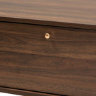 Baxton Studio Edel Mid-Century Modern Walnut Brown and Gold Finished Wood Coffee Table