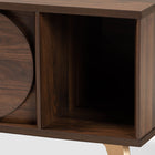 Baxton Studio Edel Mid-Century Modern Walnut Brown and Gold Finished Wood Coffee Table