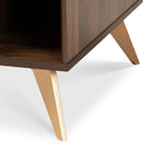 Baxton Studio Edel Mid-Century Modern Walnut Brown and Gold Finished Wood Coffee Table