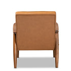 Baxton Studio Sorrento Mid-Century Modern Tan Faux Leather Upholstered and Walnut Brown Finished Wood Lounge Chair