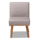 Baxton Studio Odessa Mid-Century Modern Grey Fabric Upholstered and Walnut Brown Finished Wood Dining Chair