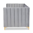 Baxton Studio Oksana Modern Contemporary Glam and Luxe Light Grey Velvet Fabric Upholstered and Gold Finished Twin Size Daybed