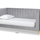 Baxton Studio Oksana Modern Contemporary Glam and Luxe Light Grey Velvet Fabric Upholstered and Gold Finished Twin Size Daybed