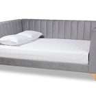 Baxton Studio Oksana Modern Contemporary Glam and Luxe Light Grey Velvet Fabric Upholstered and Gold Finished Full Size Daybed