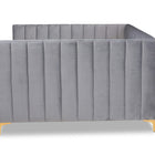 Baxton Studio Oksana Modern Contemporary Glam and Luxe Light Grey Velvet Fabric Upholstered and Gold Finished Full Size Daybed