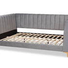 Baxton Studio Oksana Modern Contemporary Glam and Luxe Light Grey Velvet Fabric Upholstered and Gold Finished Full Size Daybed
