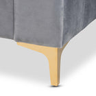 Baxton Studio Oksana Modern Contemporary Glam and Luxe Light Grey Velvet Fabric Upholstered and Gold Finished Full Size Daybed