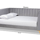 Baxton Studio Oksana Modern Contemporary Glam and Luxe Light Grey Velvet Fabric Upholstered and Gold Finished Full Size Daybed