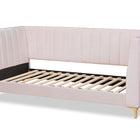 Baxton Studio Oksana Modern Contemporary Glam and Luxe Light Pink Velvet Fabric Upholstered and Gold Finished Twin Size Daybed