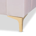 Baxton Studio Oksana Modern Contemporary Glam and Luxe Light Pink Velvet Fabric Upholstered and Gold Finished Twin Size Daybed