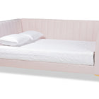 Baxton Studio Oksana Modern Contemporary Glam and Luxe Light Pink Velvet Fabric Upholstered and Gold Finished Queen Size Daybed