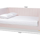 Baxton Studio Oksana Modern Contemporary Glam and Luxe Light Pink Velvet Fabric Upholstered and Gold Finished Queen Size Daybed