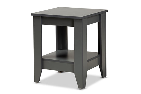 Baxton Studio Audra Modern and Contemporary Grey Finished Wood Living Room End Table