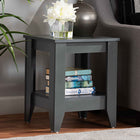 Baxton Studio Audra Modern and Contemporary Grey Finished Wood Living Room End Table