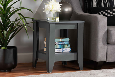 Baxton Studio Audra Modern and Contemporary Grey Finished Wood Living Room End Table