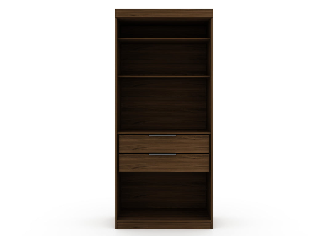 Manhattan Comfort Mulberry Contemporary Modern 36" Wardrobe Closet in Chestnut Brown