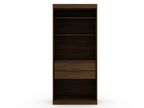 Manhattan Comfort Mulberry Contemporary Modern 36" Wardrobe Closet in Chestnut Brown