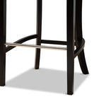 Baxton Studio Chloe Modern and Contemporary Navy Blue Velvet Upholstered and Dark Brown Finished Wood 2-Piece Bar Stool Set
