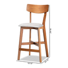 Baxton Studio Cameron Modern and Contemporary Transitional Grey Fabric Upholstered and Walnut Brown Finished Wood 2-Piece Counter Stool Set