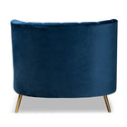Baxton Studio Kailyn Glam and Luxe Navy Blue Velvet Fabric Upholstered and Gold Finished Chaise