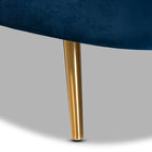 Baxton Studio Kailyn Glam and Luxe Navy Blue Velvet Fabric Upholstered and Gold Finished Chaise