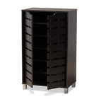 Baxton Studio Ernest Modern and Contemporary Dark Brown Finished Wood 2-Door Shoe Storage Cabinet