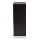 Baxton Studio Ernest Modern and Contemporary Dark Brown Finished Wood 2-Door Shoe Storage Cabinet