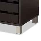 Baxton Studio Ernest Modern and Contemporary Dark Brown Finished Wood 2-Door Shoe Storage Cabinet