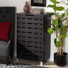 Baxton Studio Ernest Modern and Contemporary Dark Brown Finished Wood 2-Door Shoe Storage Cabinet