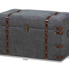 Baxton Studio Palma Modern and Contemporary Transitional Grey Fabric Upholstered Storage Trunk Ottoman