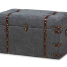 Baxton Studio Palma Modern and Contemporary Transitional Grey Fabric Upholstered Storage Trunk Ottoman