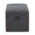 Baxton Studio Palma Modern and Contemporary Transitional Grey Fabric Upholstered Storage Trunk Ottoman